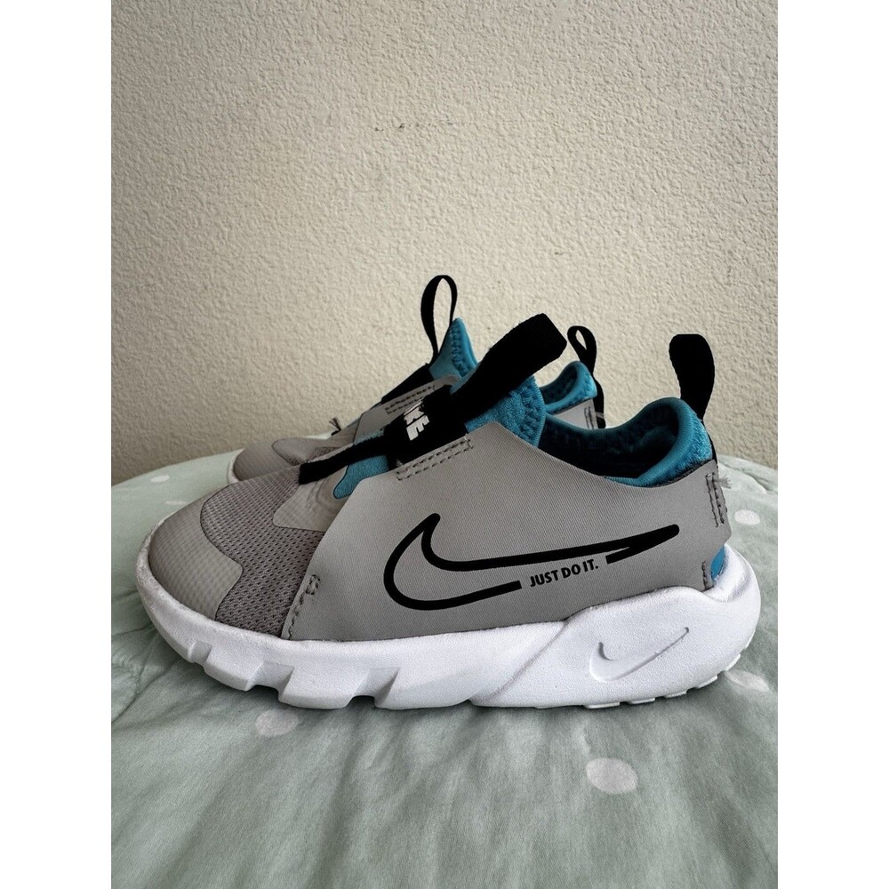 Nike Flex Runner Unisex Kids Sneakers Gray/Blue/Black Low Top Slip On US 10